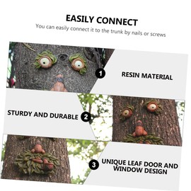 Totority 1 PC Luminous Resin Tree Face Pendant Durable Garden Decoration for Festivals Daily Use Statues with Eerie Unique Home Decor Accent