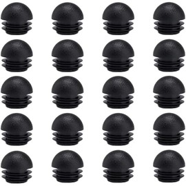 20PCS 22 mm (7/8 Inch) Plastic End Caps Plugs Chair Leg Inserts, Round Tube Inserts Chair Leg Glide Furniture Protectors, Black