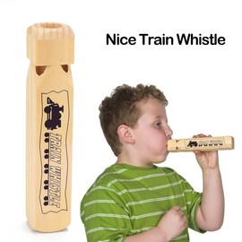 MYUBWTF 2 Pieces Solid Wood Train Whistle 4 Tones, Noisemaker Toys and Conductor Whistle for Birthday Party Carnival Prize Game Cheering Prop or Educational