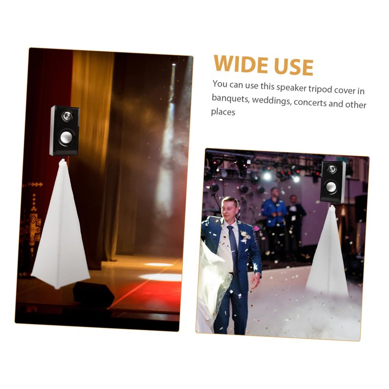 KICHOUSE 2pcs Speaker Stand Covers White Reusable Speaker Holder Stage