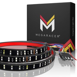 Mega Racer Double Row 60 Inch LED Tailgate Light Bar for Trucks - 5 Functions Brake/Running/Turn Signals/Reverse/Double Flashing Lights, 180 Pieces LED Diodes, IP67 Waterproof Rating, 1 Pc