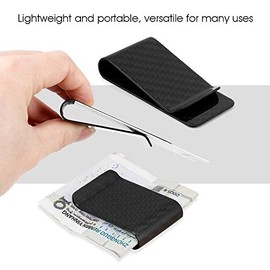 Clip de efectivo, Ultraligero de fibra de carbono Clip de dinero Billetera de bolsillo frontal Billetera minimalista Billetera delgada Portatarjetas de crédito