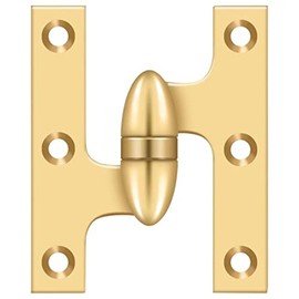 Deltana OK5032BCR003-L Solid Brass 5-Inch x 3 1/4-Inch Olive Knuckle Hinge