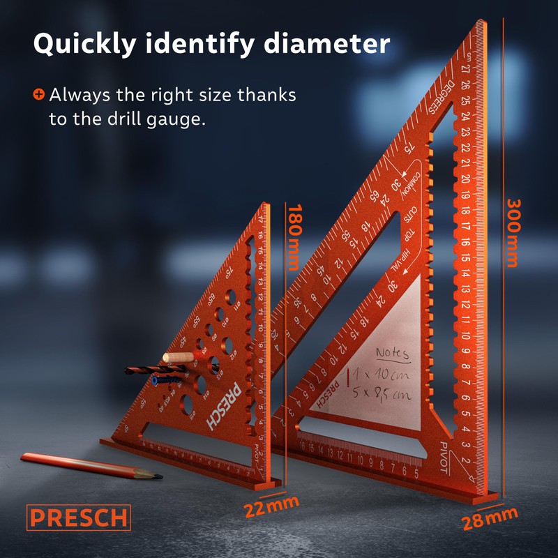 Presch Carpenters Square Set | 180mm & 300mm | Innovative