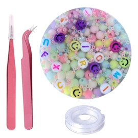 Skin Picking Stop Picking, Picky Pad, Skin Picking Fidget, Fidget Toys, Reusable Picky Pad Bead, Picking Pad with Tweezers and Elastic Thread, Sensory Toy for All Ages
