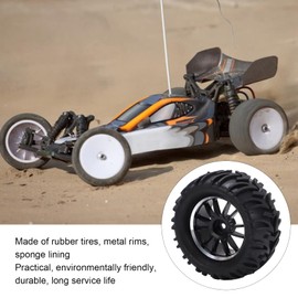 Slash Tires, 82mm RC Rubber Tires, 4pcs High Strength RC Wheel Rims Rubber Tires Strong Cushioning RC Tires with Gasket for 1/14 Off Road Vehicle for Wltoys 144001