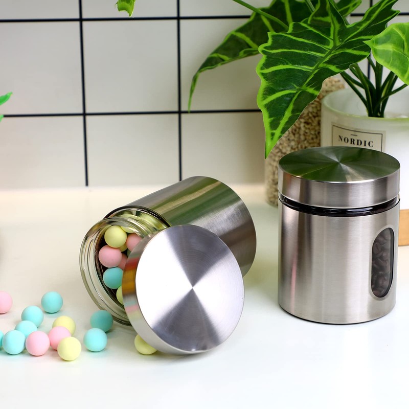 Mimorou 6 Pack Kitchen Canisters Set Airtight Coffee Sugar Tea