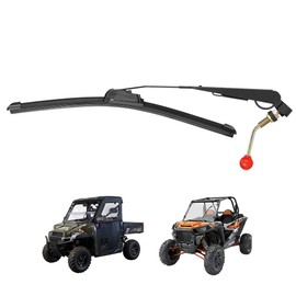 KEMIMOTO UTV Windshield Wiper Kit Hand Operated for Hard Coated Or Glass Compatible with Maverick X3 Commander Defender Pro Golf Cart 2PCS