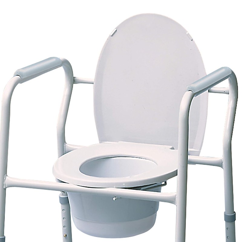 Lumex Silver Collection 3-in-1 Bedside Commode, Steel, 7103A-1