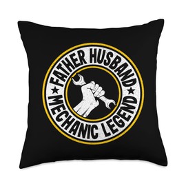 Garage & Classic Car Mechanic Gifts For Men Father Husband Legend Garage Car Guy Dad Mechanic Throw Pillow, 18x18, Multicolor