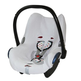 Summer Cover fits Maxi Cosi Cabriofix CAR SEAT Washable Cotton Towelling (white)