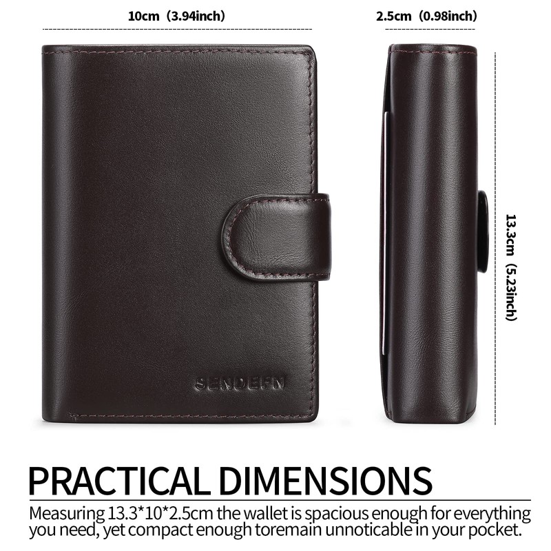 SENDEFN Men's Wallets Multifunctional RFID Blocking Leather Wallet Credit Card