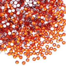 3000Pcs Orange Crystal Rhinestones,Glass Flatback Rhinestones Gemstones Mini for Nail Face Makeup Art Crafts Clothes Decoration - (SS10,2.8mm,Orange)