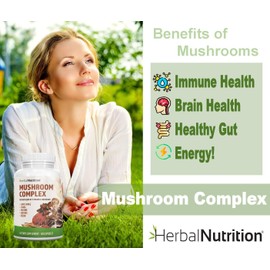 Herbal Nutrition Three Pack - Mushroom Complex, Lions Mane, Reishi, Shiitake, Chaga, Maitake
