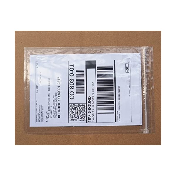 Premium 6.7'' x 10'' Resealable Adhesive Shipping Label/documents Pouches (50