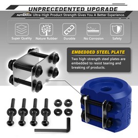 AUTMATCH Winch Cable Hook Stopper (1 Pack), Silicone Rubber Winch Stopper for Wire & Synthetic Rope, Winch Line ATV UTV, Shock Absorbent, Prevent Pulling Bounce and Abrasion, Blue