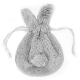 Kingsie Cosmetic Pouch, Cosmetic Bag, Rabbit, Fluffy, Cosmetic Pouch, Drawstring Bag, Cosmetics, Travel, gray