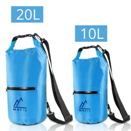 MNT10 Dry Bag, Waterproof Packsack with Carry Strap – Dry Bag Waterproof in 10 or 20 Litres, Waterproof Bag for Travelling, Outdoor and Camping, Duffel Bag Robust and Durable, blue, 10 l