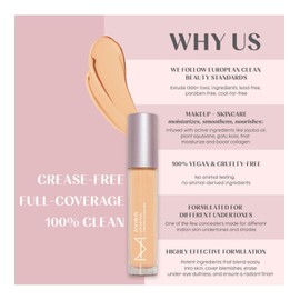 House Of Makeup Matte Concealer for Dark Circles, Pigmentation | Non-Crease, Non-Cakey | Long Wear, Waterproof, Sweat-proof | Full Coverage Concealer for Oily Skin | For Face Makeup | 6 ML (MD01 - Me