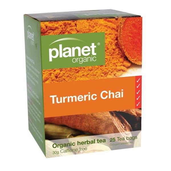 PLANET ORGANIC Turmeric Chai Herbal Tea 25 bags, 1 Box (10% OFF RRP)