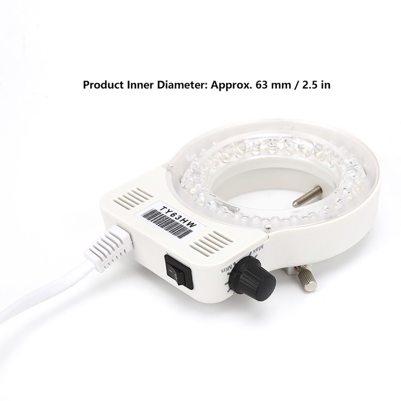 Microscope Camera Adjustable Dimmable LED Ring Light Source Lamp for