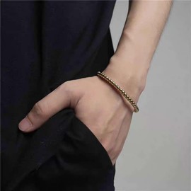 vissen Round Bead Bracelet for Women Rose Gold Bangle Bracelet Cute Beaded Simple Bracelets Jewelry