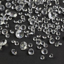 G&S 4000pcs Sparkling Plastic Diamonds for Crafts ，Multi-DIY Rhinestone Gems ，Non-Toxic Decorative Jewels for Party decorate ,Table Scatters,Vase Filler，Home Decor (transparent，4，5，8，10mm)