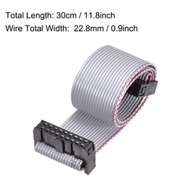 sourcing map IDC Flat Ribbon Cable FC/FC Connector A Type 18-Pin Pitch 2.54 mm 30 cm Long