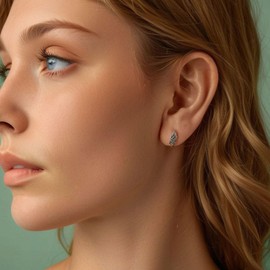 Rockyu Women's 925 Sterling Silver Feather Hoop Earrings Oxidized Wing Design Angel Wings Gift Ready Birthday Christmas, Sterling Silver, No Gemstone