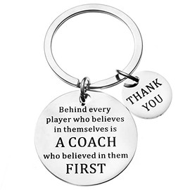 Coach Thank You Keychain for Women Coaches Gift for Basketball Football Coach Apperciation Gifts for Men Coach Behind Every Player Is A Coach Keychain Gift