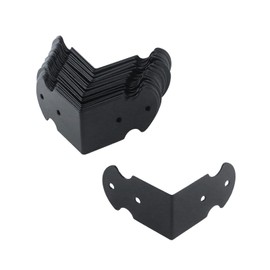 Risbay 24PCS Black Metal Corner Protector 1.61"×0.98" L Shaped Furniture Corner Protectors Case Box Corners Protector for Box Table Cabinet