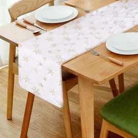 Kaket Faux Fur Table Runner 183 x 38CM, White Plush Table Runner Christmas, Snowy White Christmas Table Runner for Xmas, Party, Dining Table Decor (Style 2, 183 x 38 cm)