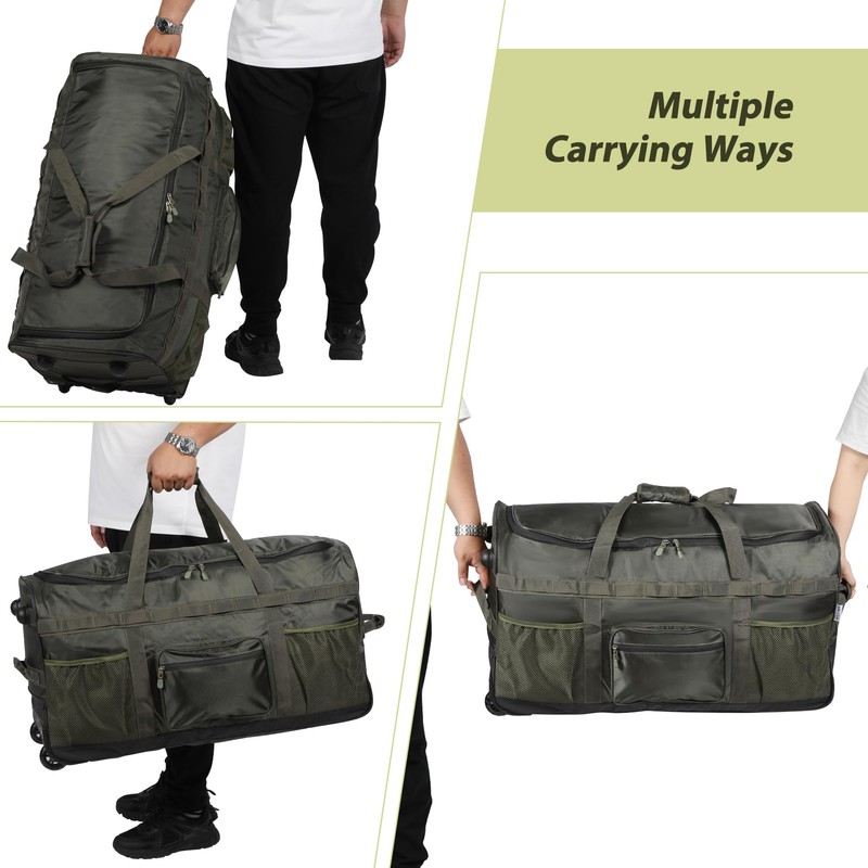 REDCAMP Foldable Duffle Bag with Wheels, 85L 1680D Oxford Large