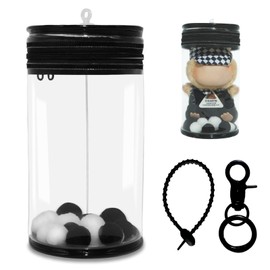 HiOKOU Protective Case for Display Bag with Keychain Accessories Dustproof Waterproof Doll Storage Zipper Case(Black)