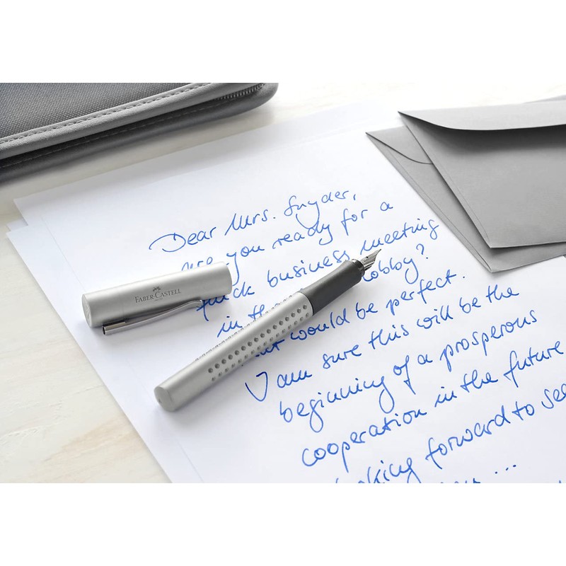 Faber-Castell 140905 Fountain Pen Grip 2011 Nib B Silver