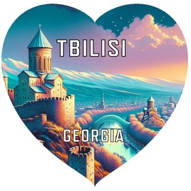 Tbilisi Georgia Travel Souvenir Destination Die Cut Heart Shaped Decorative Flat Magnet 2-Inch
