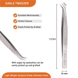 Glory Fiber Tip Eyelash Tweezers for Professional Artist, Non Slip Diamond Grip Precision Lash Tweezers For Volume and Mega Volume Lashes
