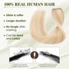 Elailite Clip-In Real Hair Extensions, #18P613 Ash Blonde Mix Bleach