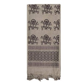 Fox Outdoor Products Tactical Shemagh, Tan/Skulls,One Size