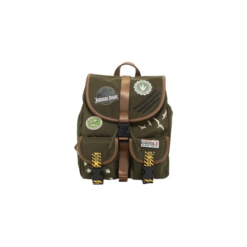 Hot Topic Jurassic Park Patches Slouch Mini Backpack BLACK NONE