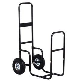 Heavy Duty Steel Firewood Log Rack Dolly Cart Carrier Trolley Wood Mover Hauler