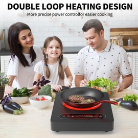 VBGK Single Burner Electric Cooktop,110V 1800W Electric Stove Top with LED Touch Control,10 Power Levels, 4 hTimer, Safety Lock,single burner cooktop Overheat protection