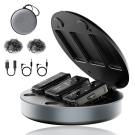 SMEIWANR Kabellos Lavalier Mikrofon mit Ladekoffer, Kabellos Ansteckmikrofon kompatibel mit Handy Kamera, Rauschunterdrückung, Lavalier Mikrofone Kabellos für Videoaufnahmen, Live Streaming, Vlog