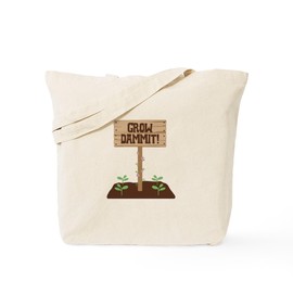 CafePress Grow Dammit Tote Bag Reusable Natural Beige Canvas Shopping Bag