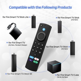 Voice Replacement Remote Control Compatible with Fire Smarte TVs (3rd Gen), Smart TVs Cube (1st/ 2nd/ 3rd Gen), Smart TVs Stick 4K (1st/ 2nd Gen), Smart TVs Stick (2nd/ 3rd Gen/Lite)
