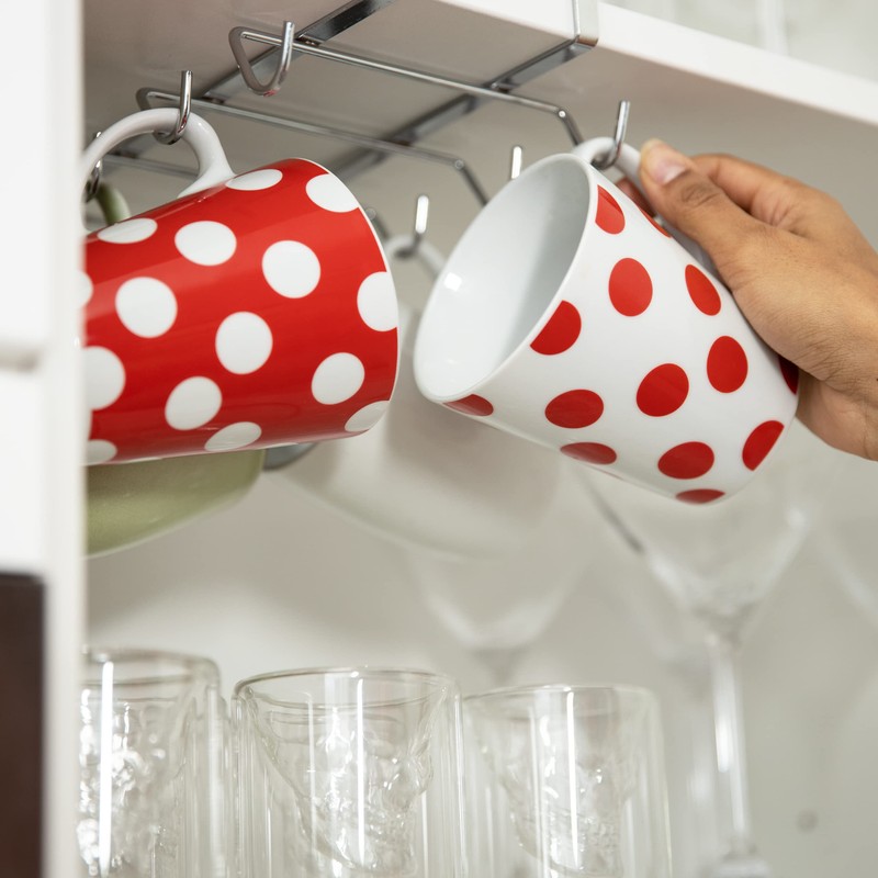 Relaxdays Cup Holder Cabinet Insert for 10 Cups, Metal Cup