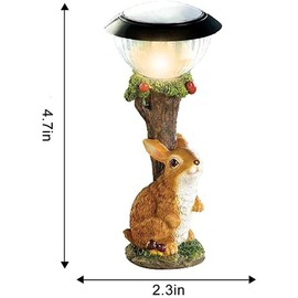 Fafeicy Garden Animal Statues, Light Resin Animal Statues for Outdoor Garden Statue, Solar Animal Lights, Home Outdoor Decoration (Rabbit)