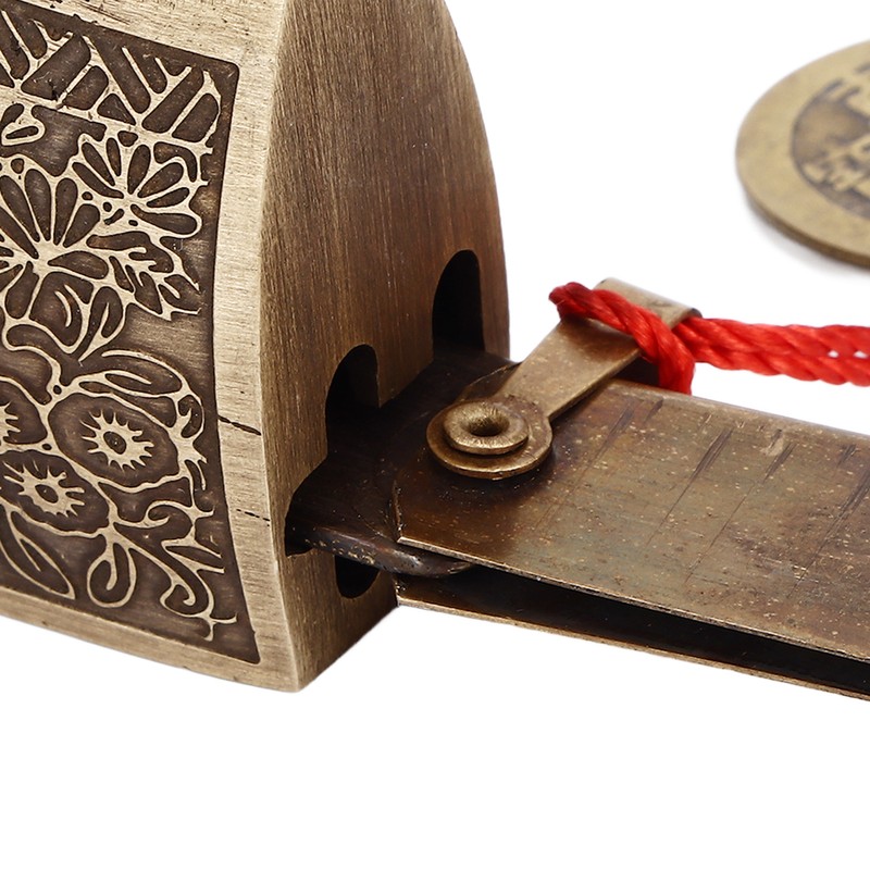Chinese Antique Lock Retro Spacing 9cm/3.5in Classic Pattern Brass Horizontal