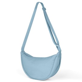 Aucuu Crescent Bag, Nylon Dumpling Bag for Women, Hobos Crossbody Bag with Adjustable Strap, Women's Casual Messenger Bag, Solid Color Chest Bag Shoulder Bag for Daily Use