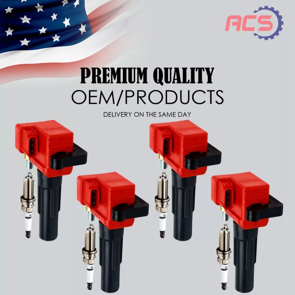 ACS 4X High Energy OEM Ignition Coils + 4X Spark